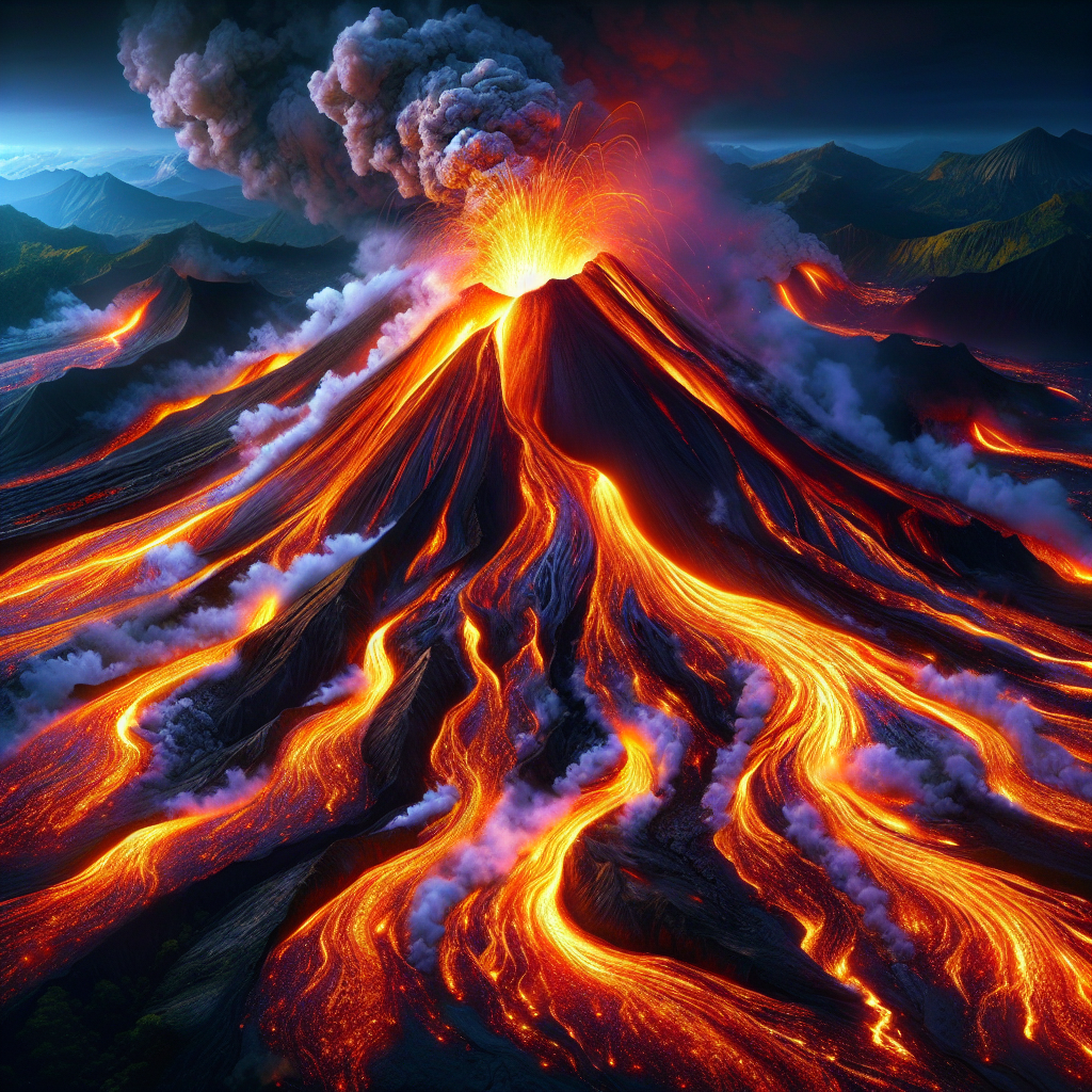 A stunning view of an active volcano