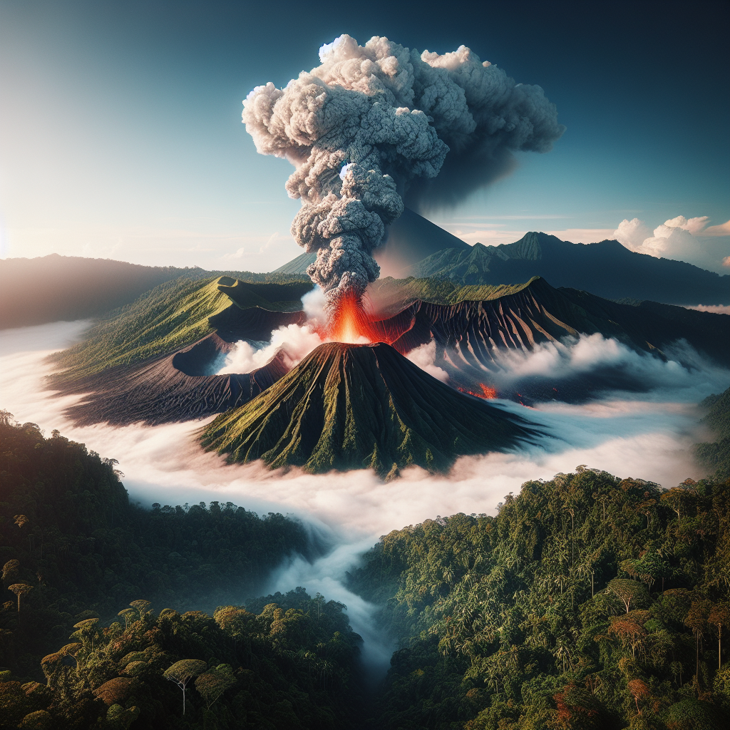 Volcano activity in Indonesia