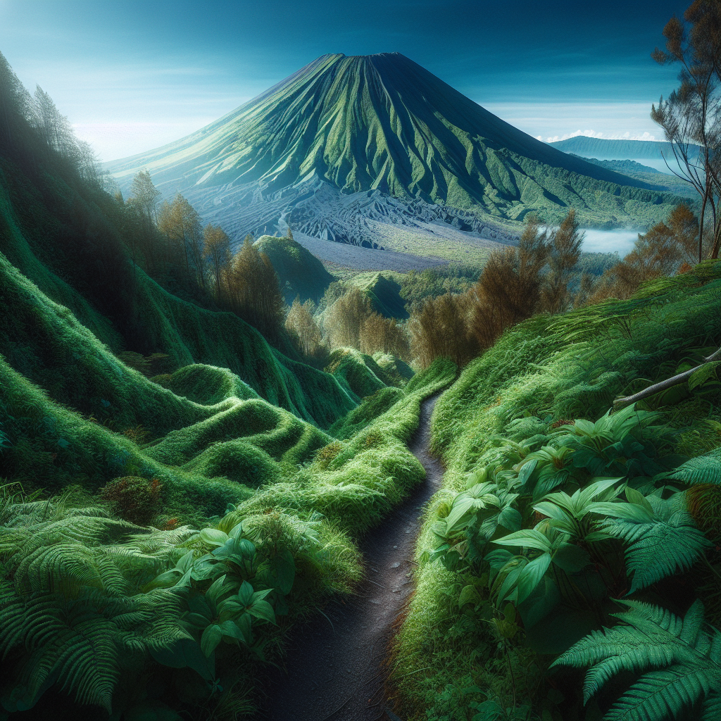 Jejak pendakian ke gunung berapi